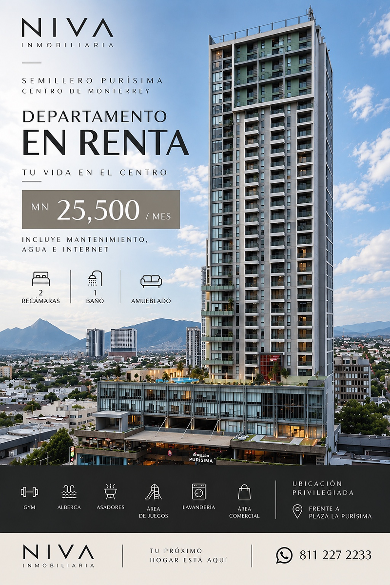 APARTAMENTO PARA ALUGUEL NO SEMILLERO PURISIMA, CENTRO DE MONTEREY, foto 1 de 12