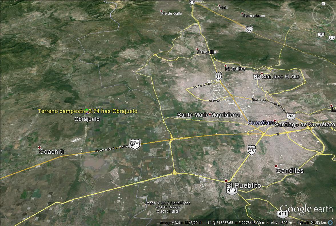 4 de 26: La propiedad con relación a la mancha urbana de Querétaro
