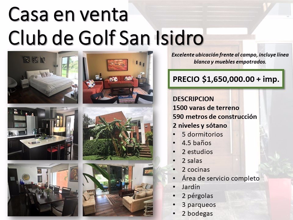 Casa en venta en Club de Golf de San Isidro, zona 16