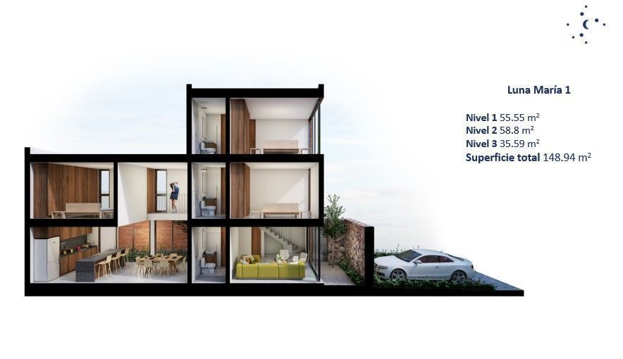 4 de 13: Render Casa Luna Maria 1